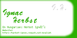 ignac herbst business card